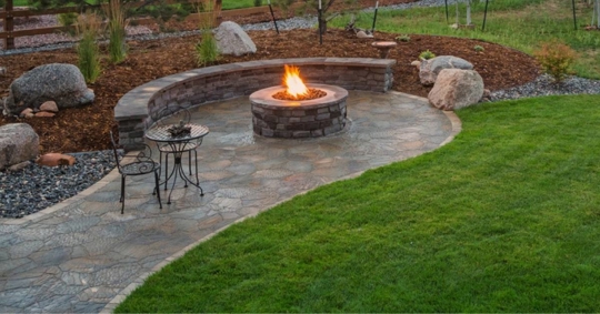 Backyard with Fire Pit